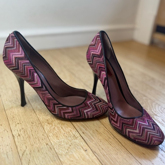 MISSONI *AUTHENTIC* Knit Zig Zag Stilettos Orange Label - Picture 4 of 14